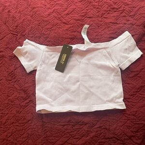 Lilac Purple Off-Shoulder Crop Top